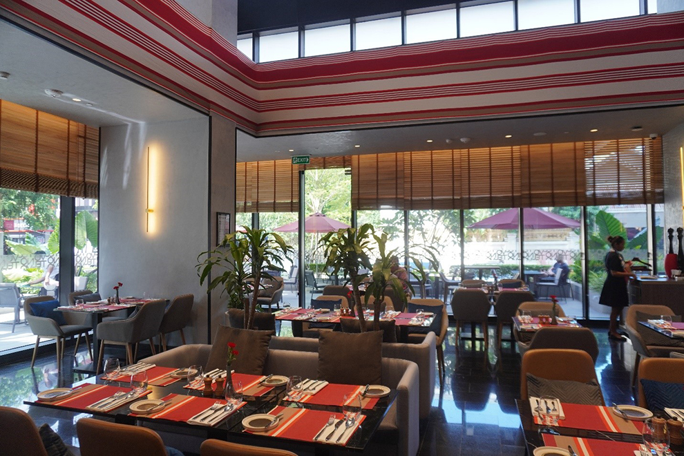 The woven fabric used in Makila's décor is sourced from a family business named 1910 in France. Shaun Duff