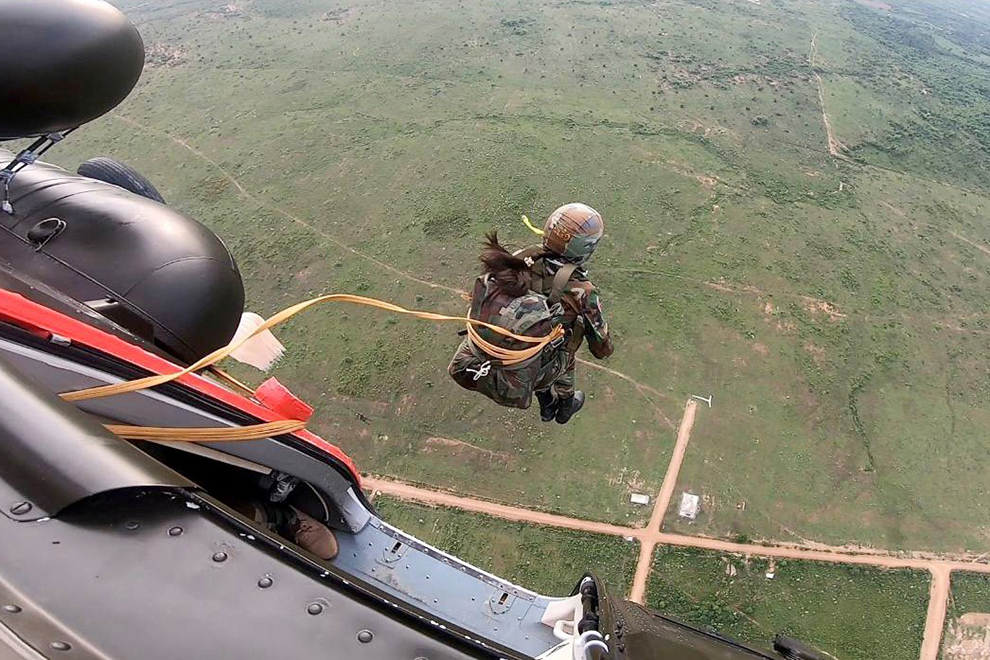 Bun Cheavatey spent two months on a parachute training at The Special Forces Command in Cambodia. Supplied
