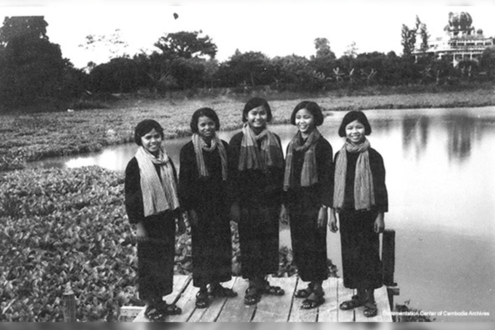 Khmer Rouge Cadres pose in front of a Mosque. DC-Cam