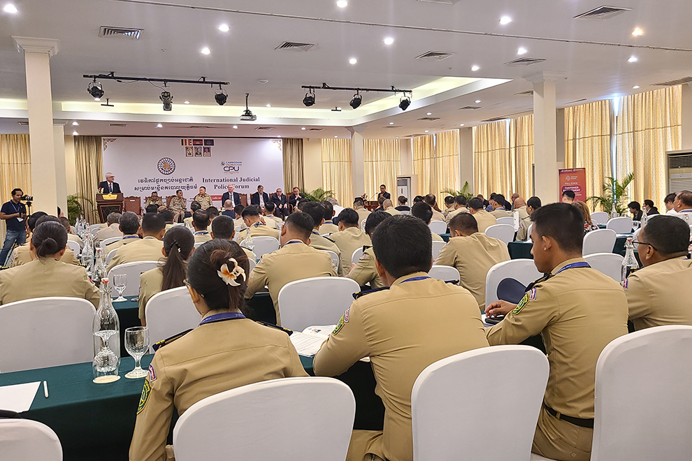 International judicial police forum addresses new technology to combat online crimes against children in Cambodia presided over by Cambodian Deputy National Police Commissioner MoungSothea and said James McCabe, CPU’s Director of Operations. Hong Raksmey