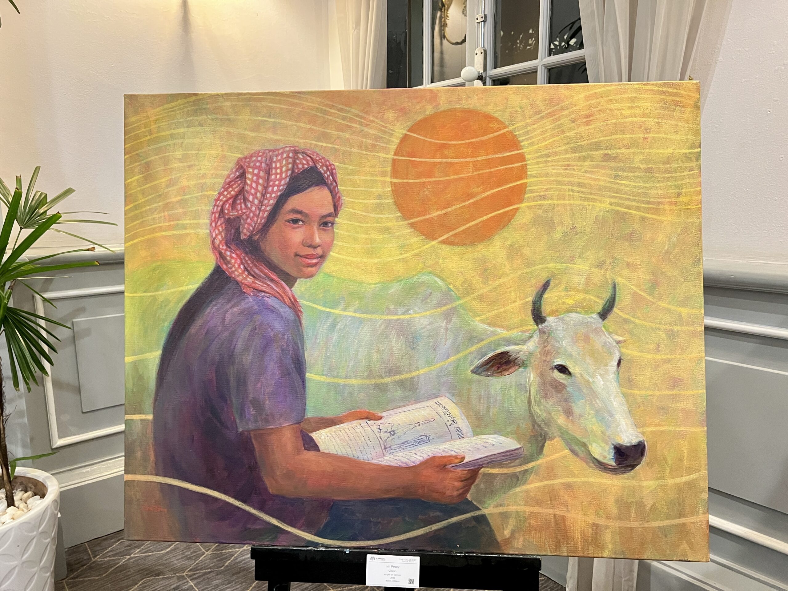 Several paintings feature Khmer women in traditional dress. Supplied