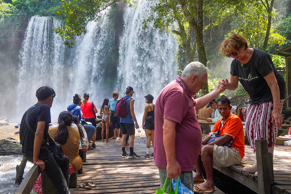 One of the many waterfalls at Phnom Kulen. Supplied