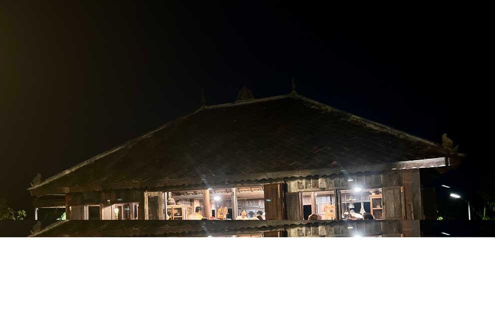 Chef Nak's restaurant in a traditional Khmer wooden house in Arey Ksat town. CHEF NAK
