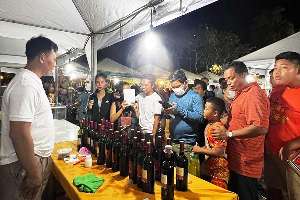 Raising glasses: Takeo's jambolan wine