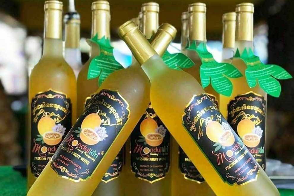 The passion fruit wine is produced by graduate students in Mondulkiri province. SUPPLIED