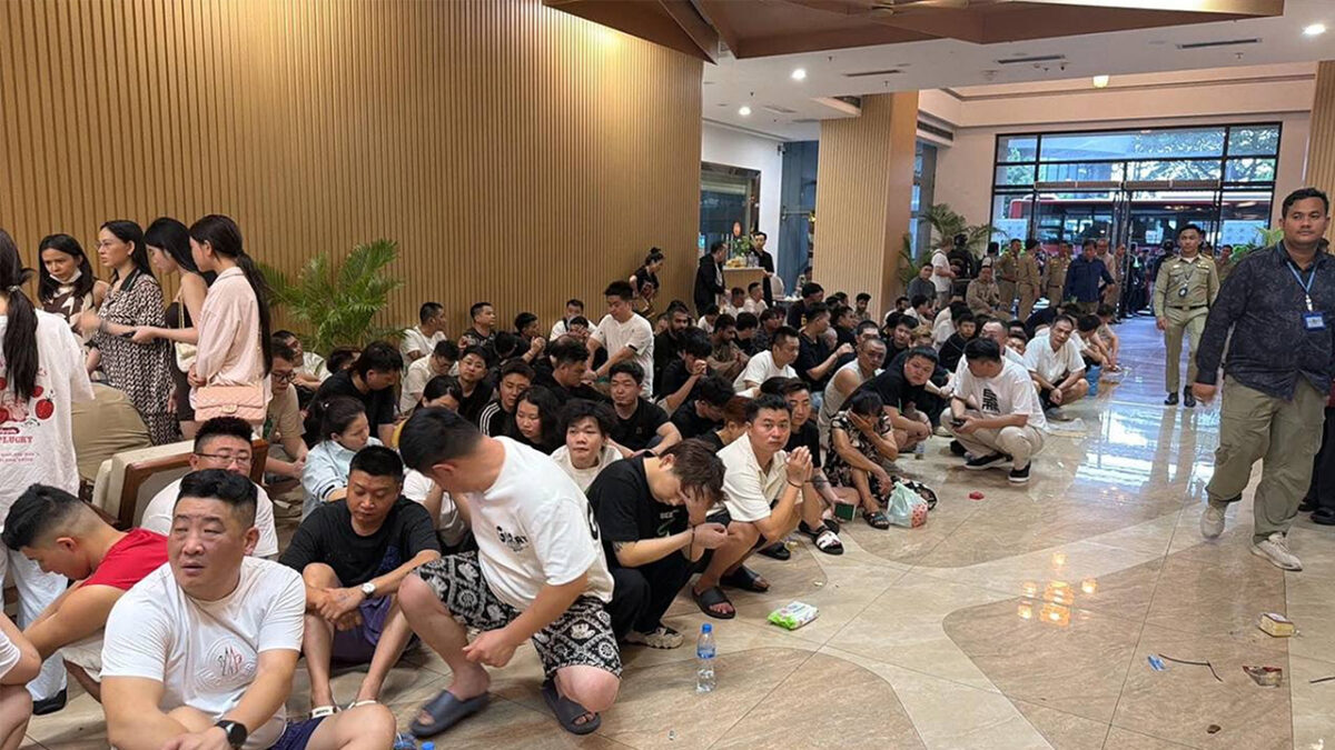 More than 100 foreigners were detained in two raids at Phnom Penh’s Prince Plaza on May 16. CCTC