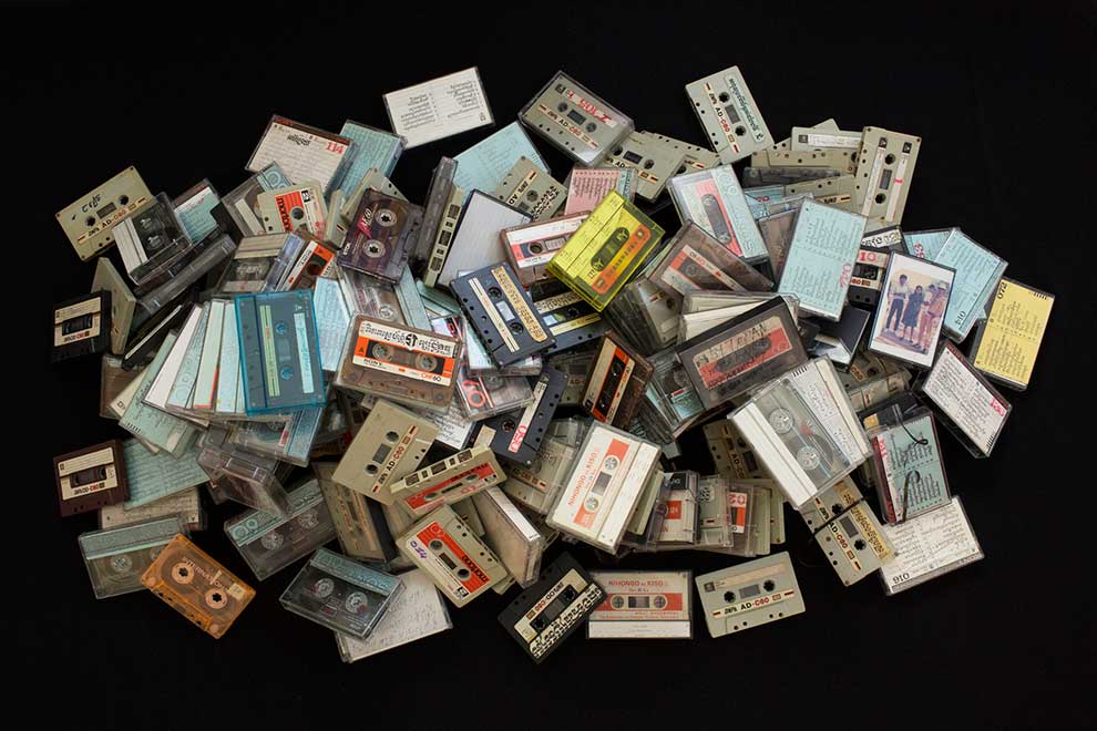 The documents of Sok Phorn, whose family brought over 300 music cassettes from a refugee camp to Japan in 1987. KIM HAK